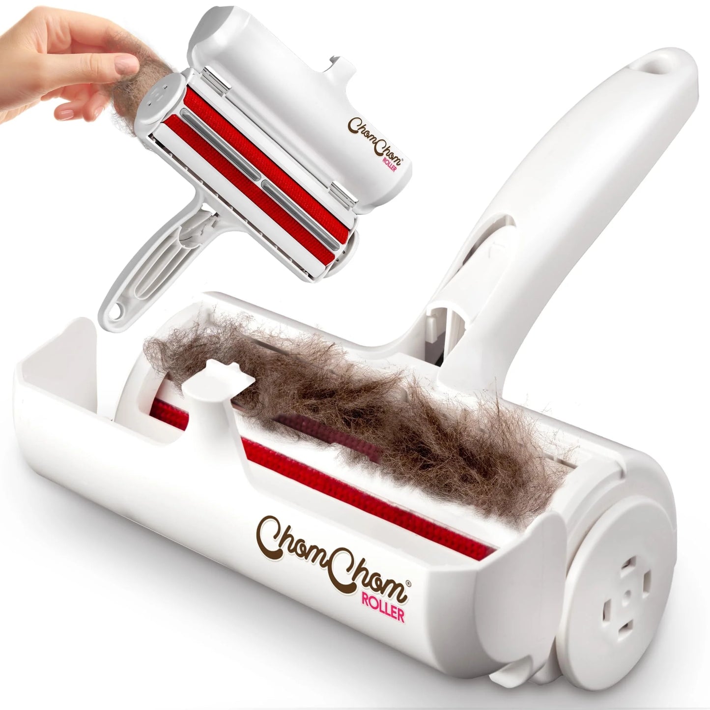 Chom Chom Roller Pet Hair Remover and Reusable Lint Roller - Cat and Dog Hair Remover for Furniture, Couch, Carpet, Clothing and Bedding