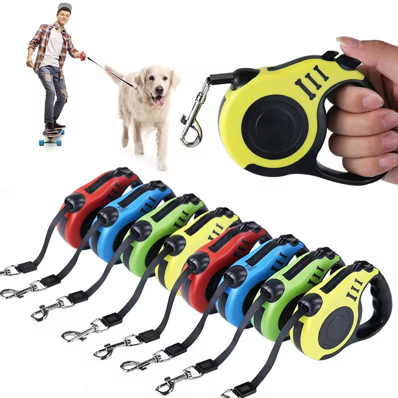 3m/5m Retractable Dog Leash – Automatic Flexible Traction Rope for Small, Medium, & Large Dogs