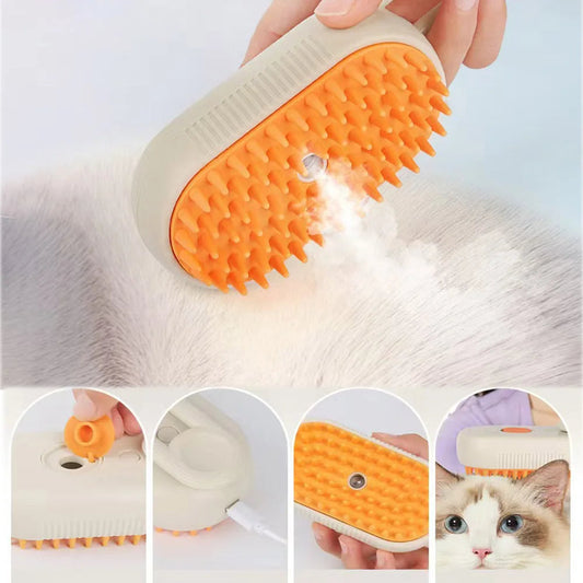 3-In-1 Dog Hair Brush Cat Hair Brush Electric Pet Cleaning Brush Steam Spray Brush Massage Hair Removal Comb anti Flying Brush