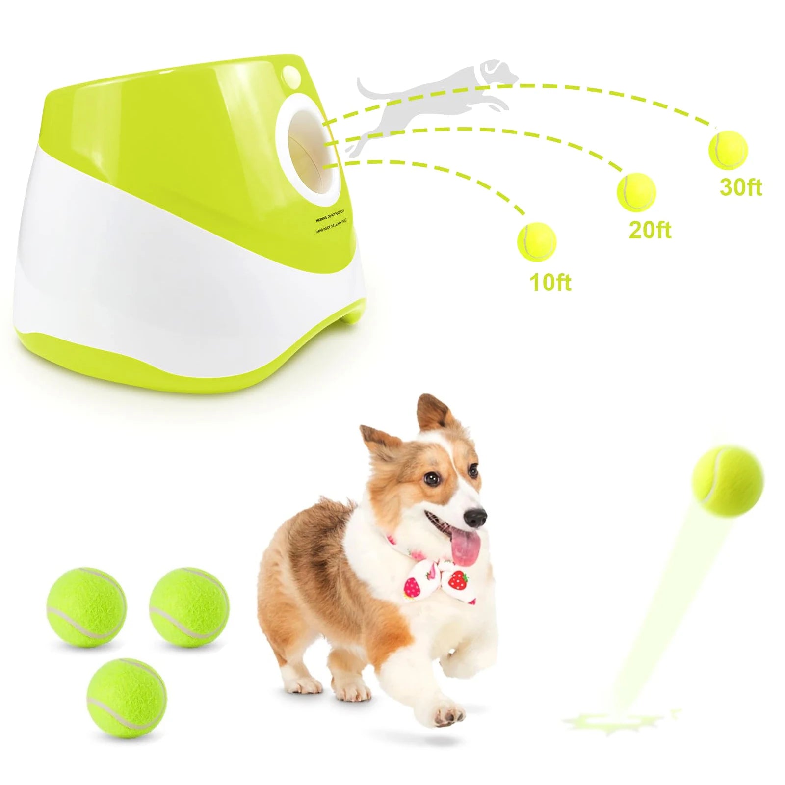 Automatic Dog Ball Launcher – Interactive Tennis Ball Thrower for Small Dogs | Adjustable Distance | Fun Indoor & Outdoor Play | Includes 3 Balls