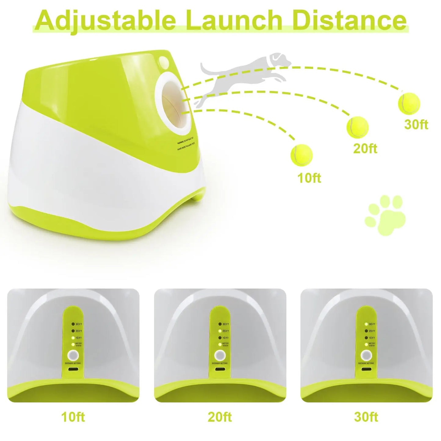 Automatic Dog Ball Launcher – Interactive Tennis Ball Thrower for Small Dogs | Adjustable Distance | Fun Indoor & Outdoor Play | Includes 3 Balls